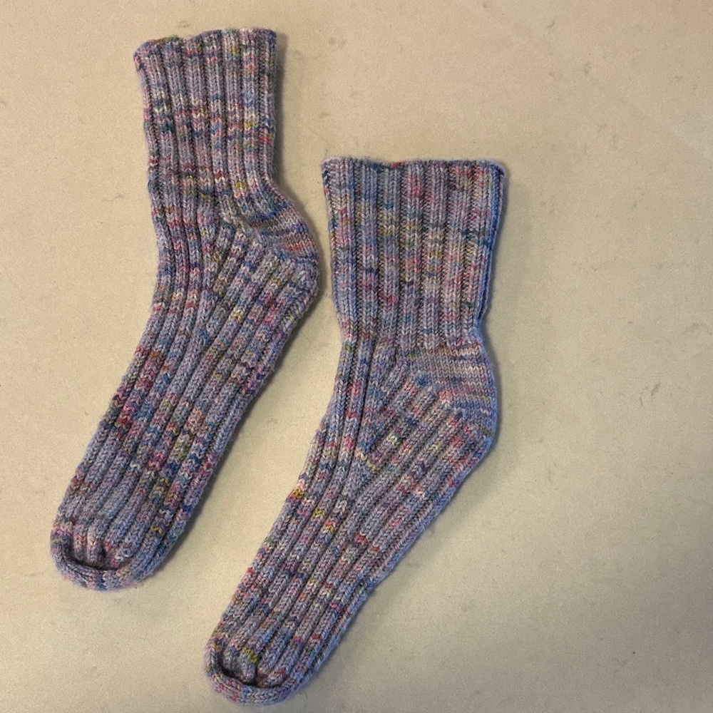 Handmade knitting Light Purple Ribbed Knit Crew size 7 to 8 brand Brand 🆕